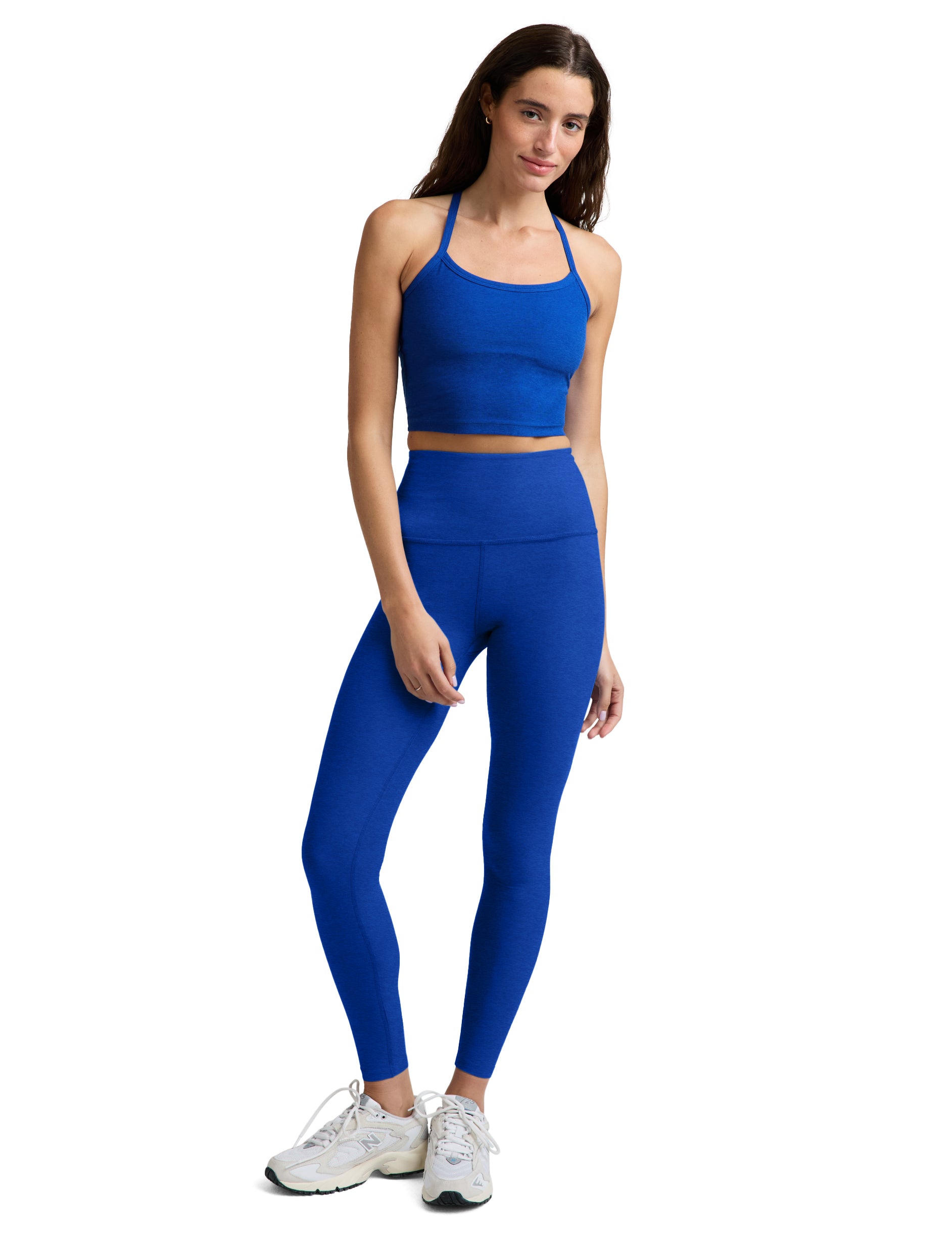 Spacedye Slim Racerback Cropped Tank - Ultra Blue Heather