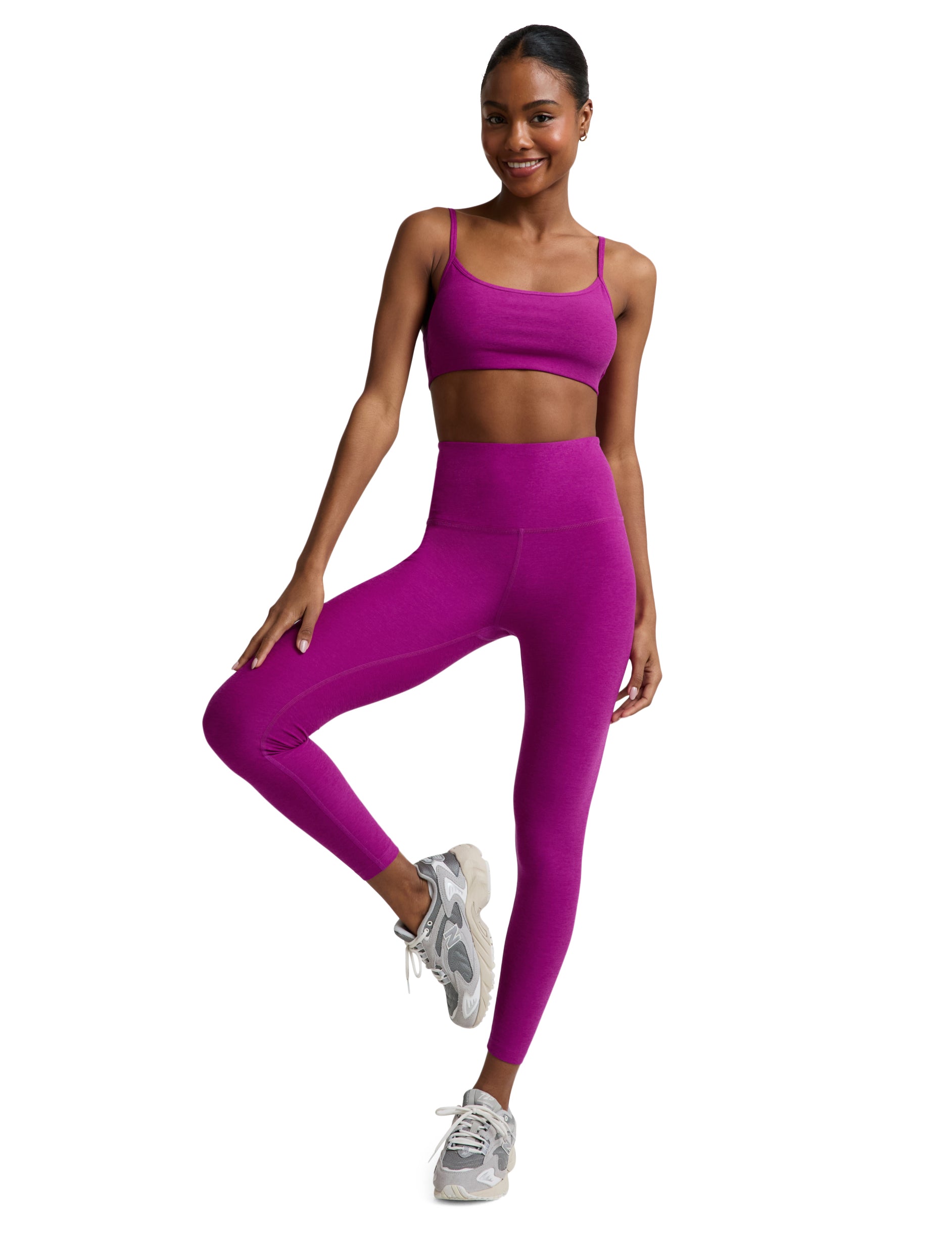 Spacedye Caught in the Midi High Waisted Legging - Berry Bliss Heather