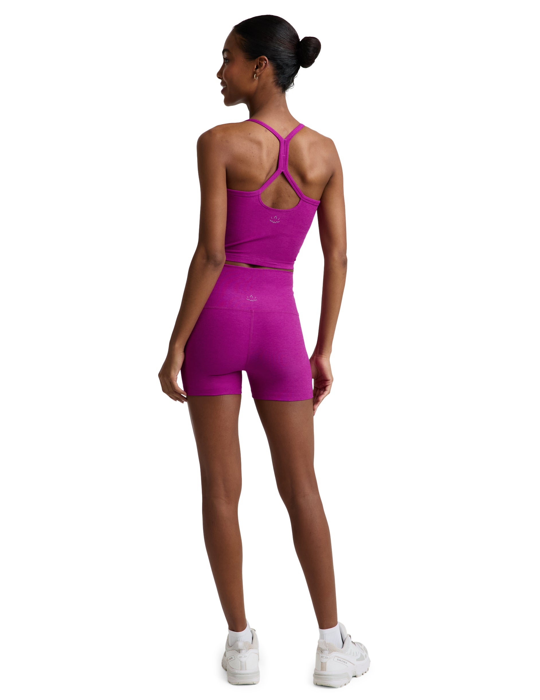 Spacedye Slim Racerback Cropped Tank - Berry Bliss Heather
