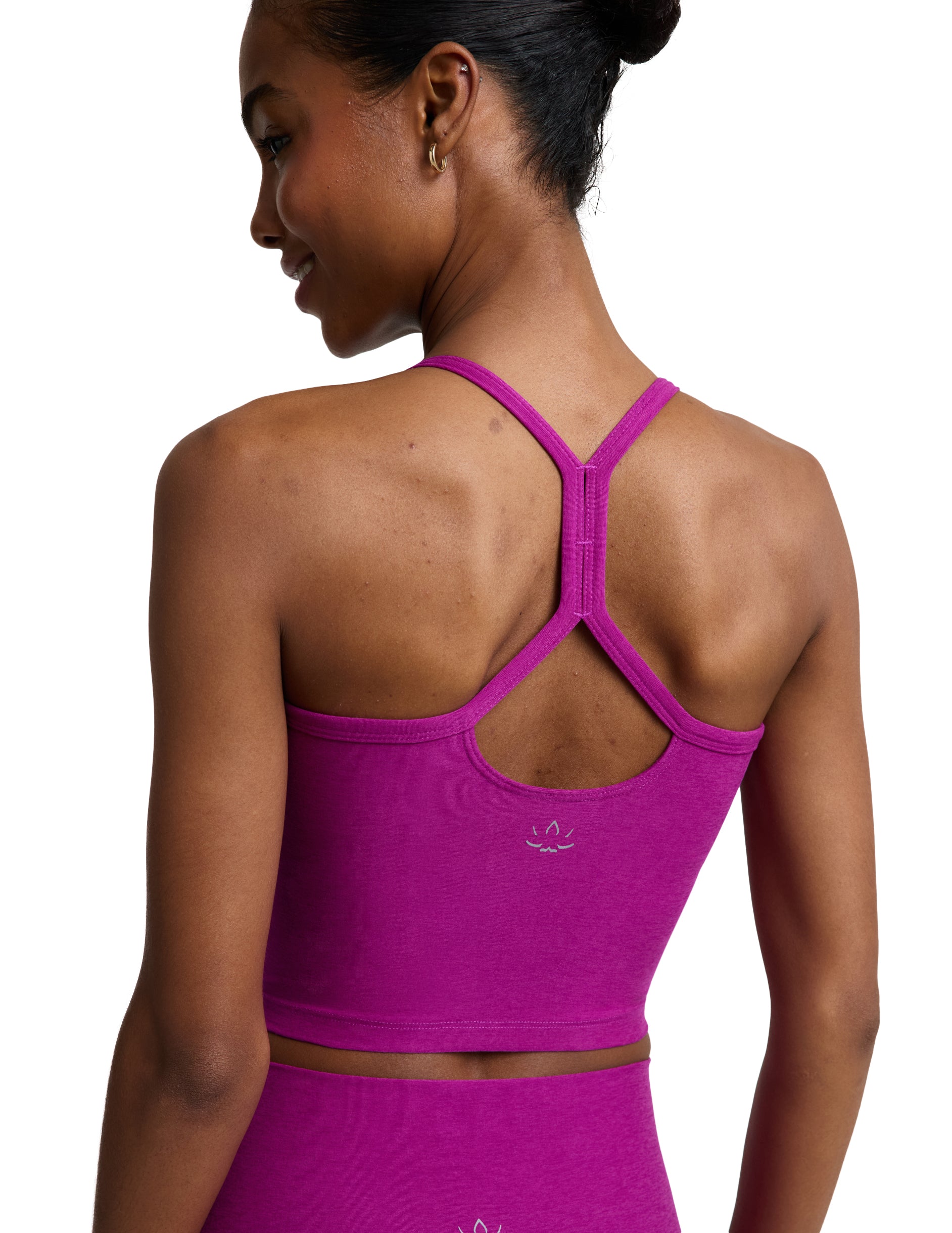 Spacedye Slim Racerback Cropped Tank - Berry Bliss Heather