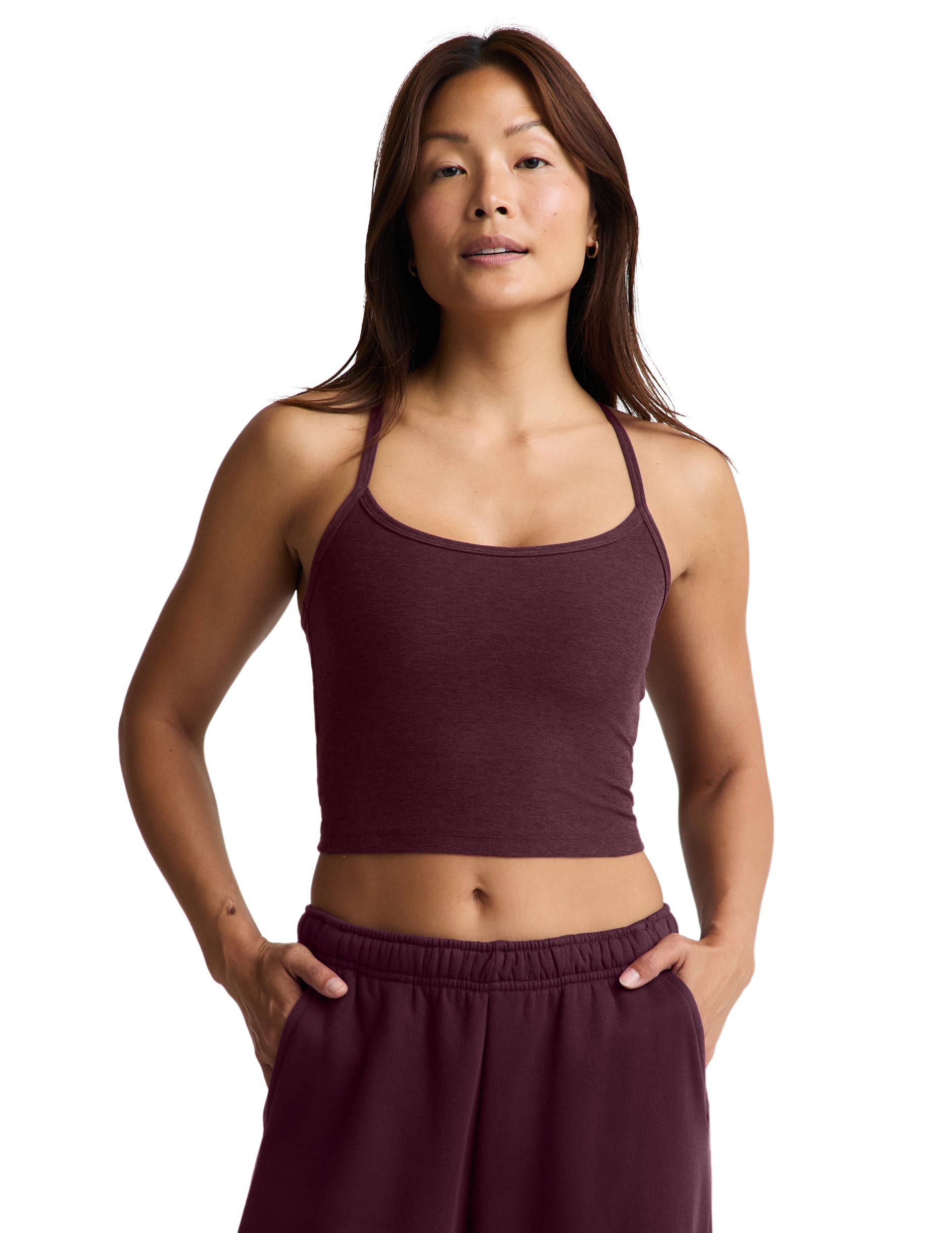Spacedye Forever Waist Length Tank - Cabernet Heather