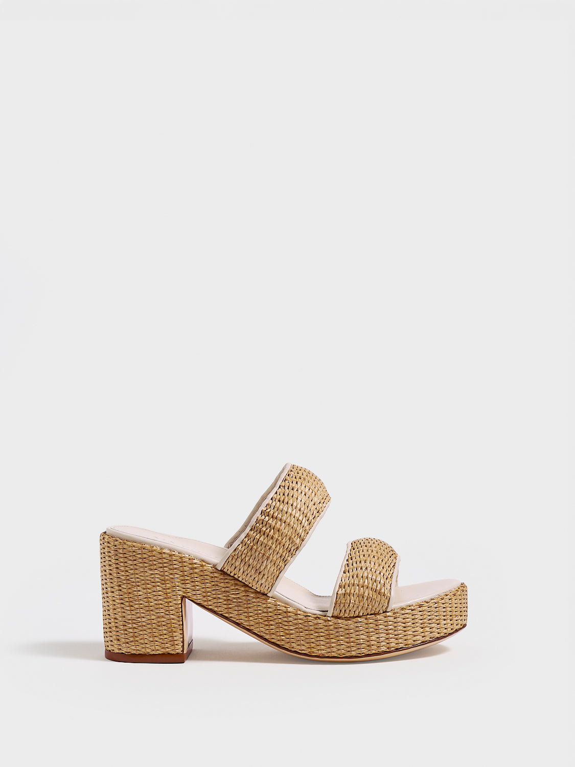 Amelia Platform Sandal - Natural Raffia / Ivory