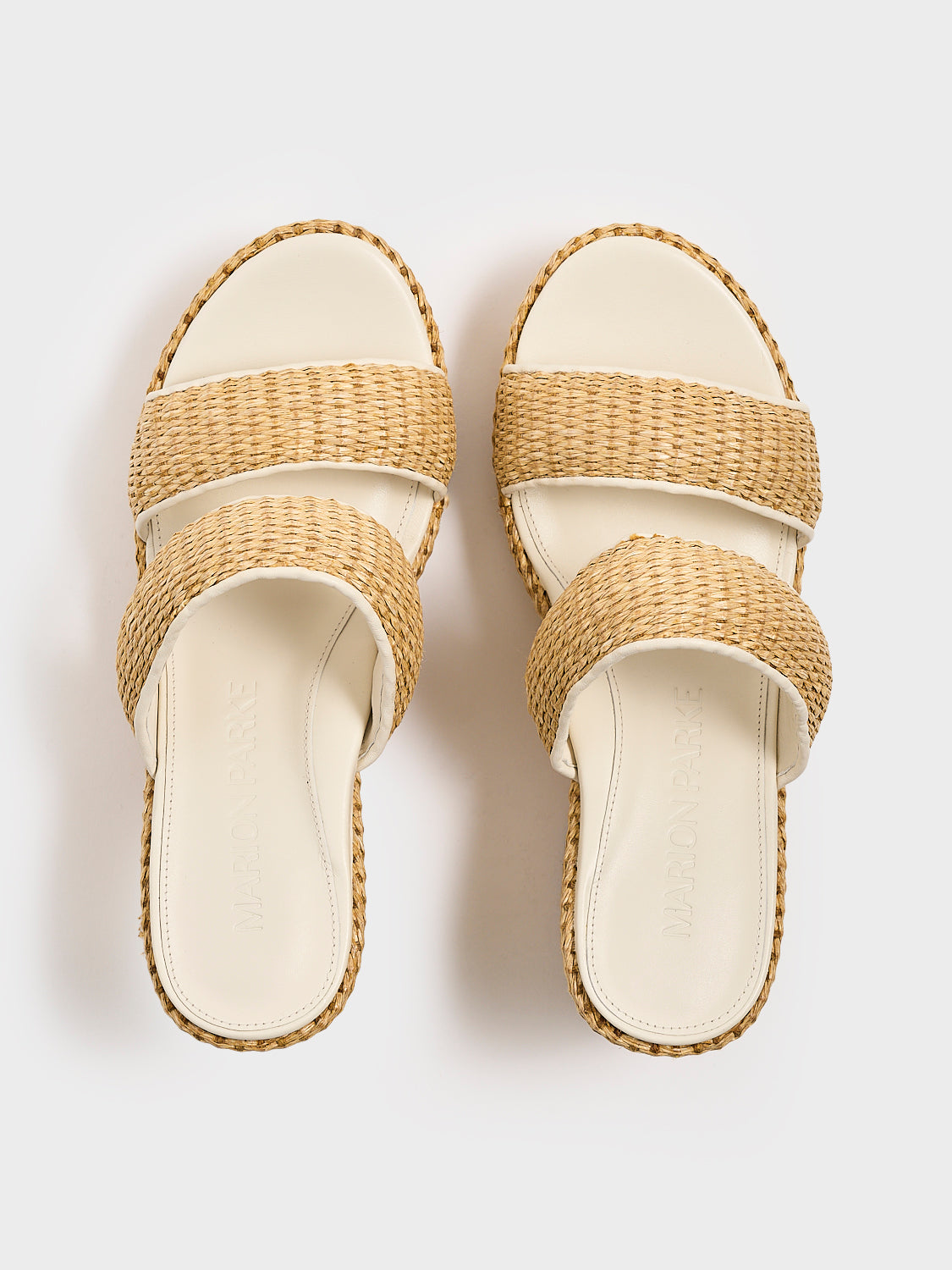 Amelia Platform Sandal - Natural Raffia / Ivory