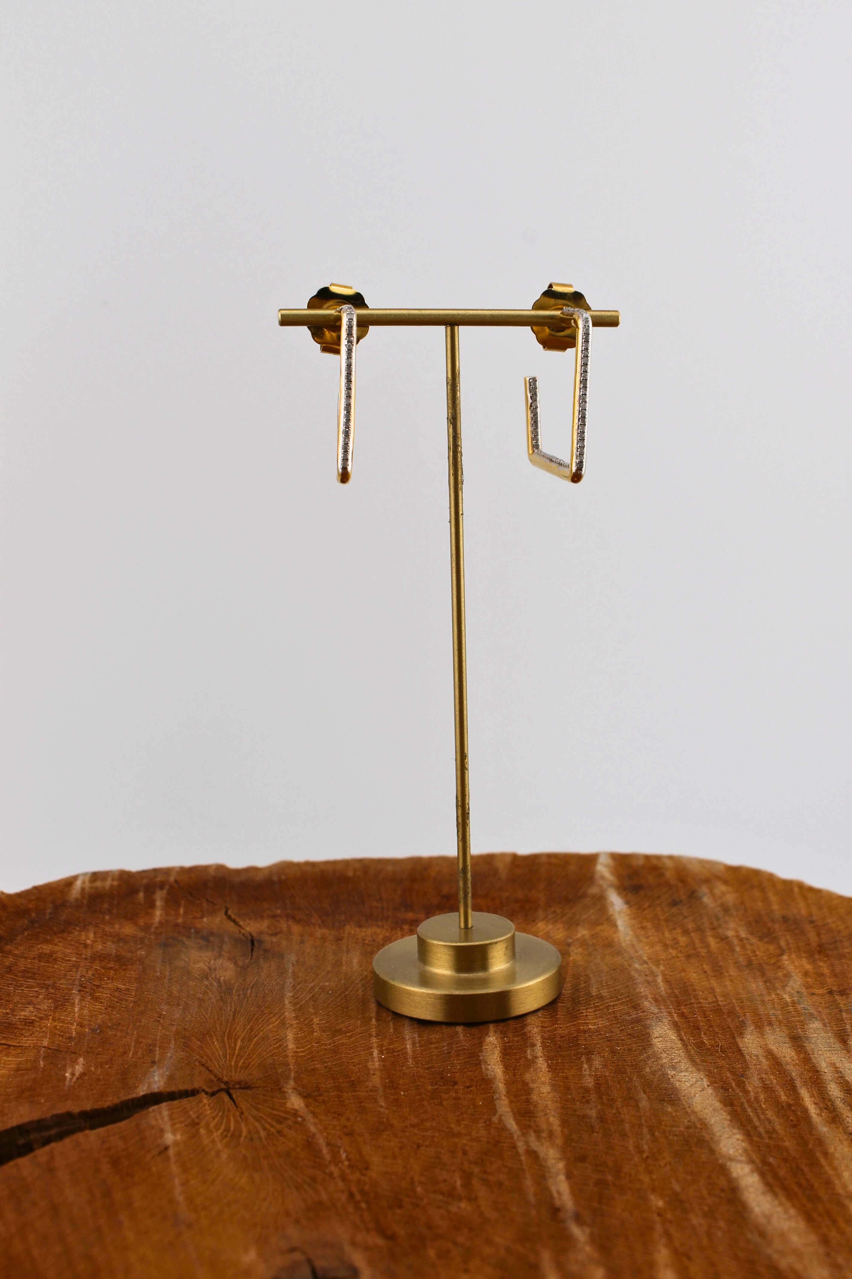 Square Pave Diamond Earrings (y10568B)