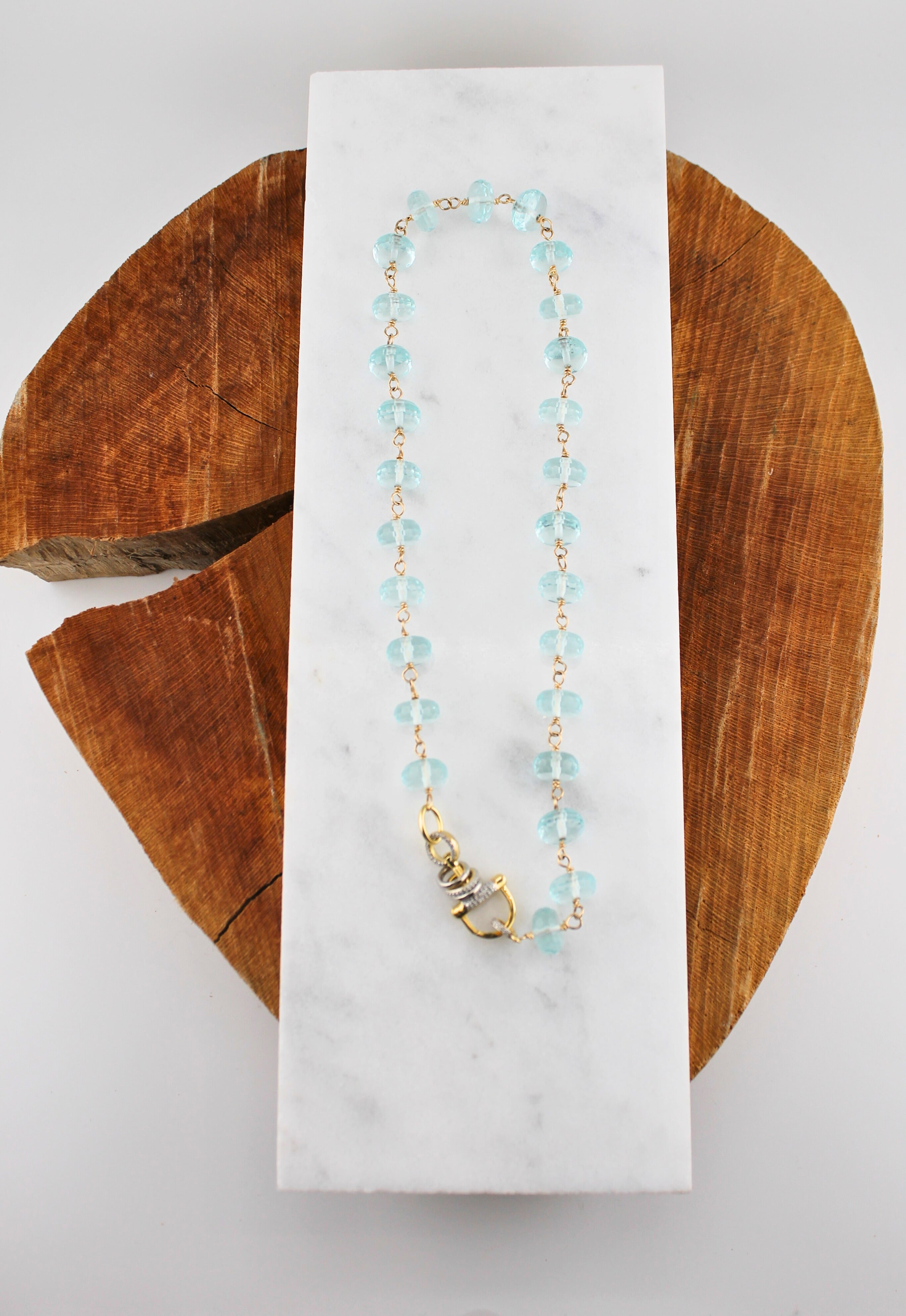 Blue Topaz Necklace (y10701B)