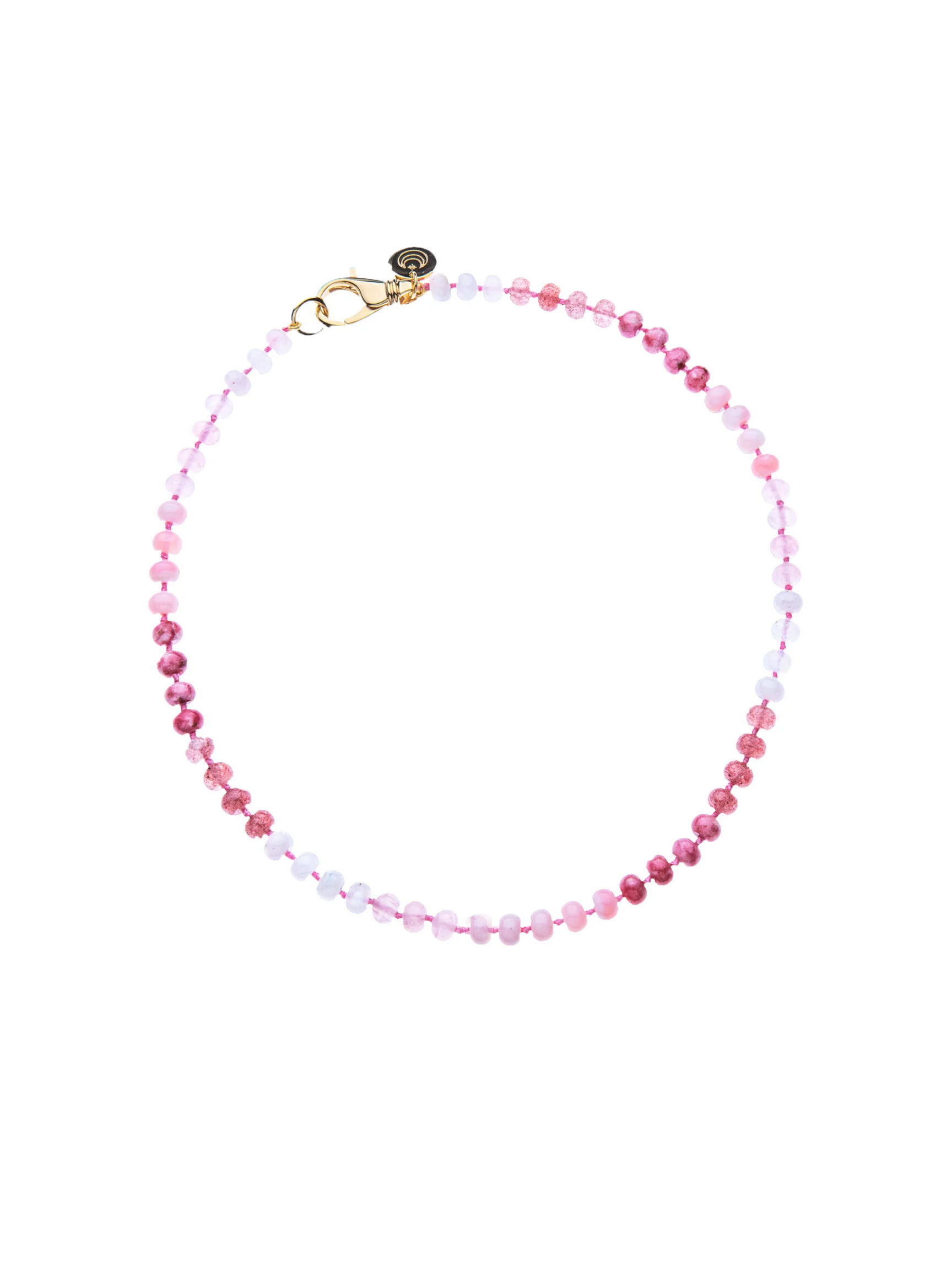 Pink Ombre Carved Stone Beaded Necklace