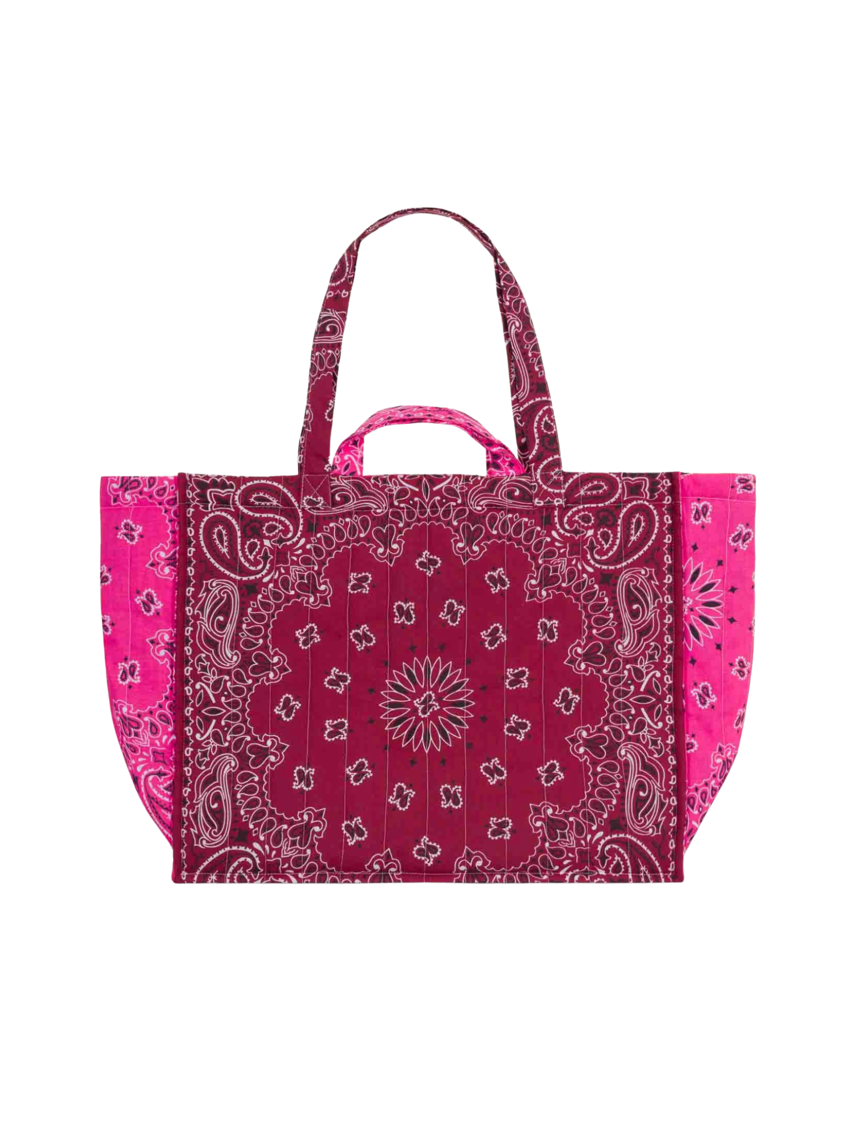 Maxi Cabas Quilted Tote LOVE - Bordeaux Fuchsia
