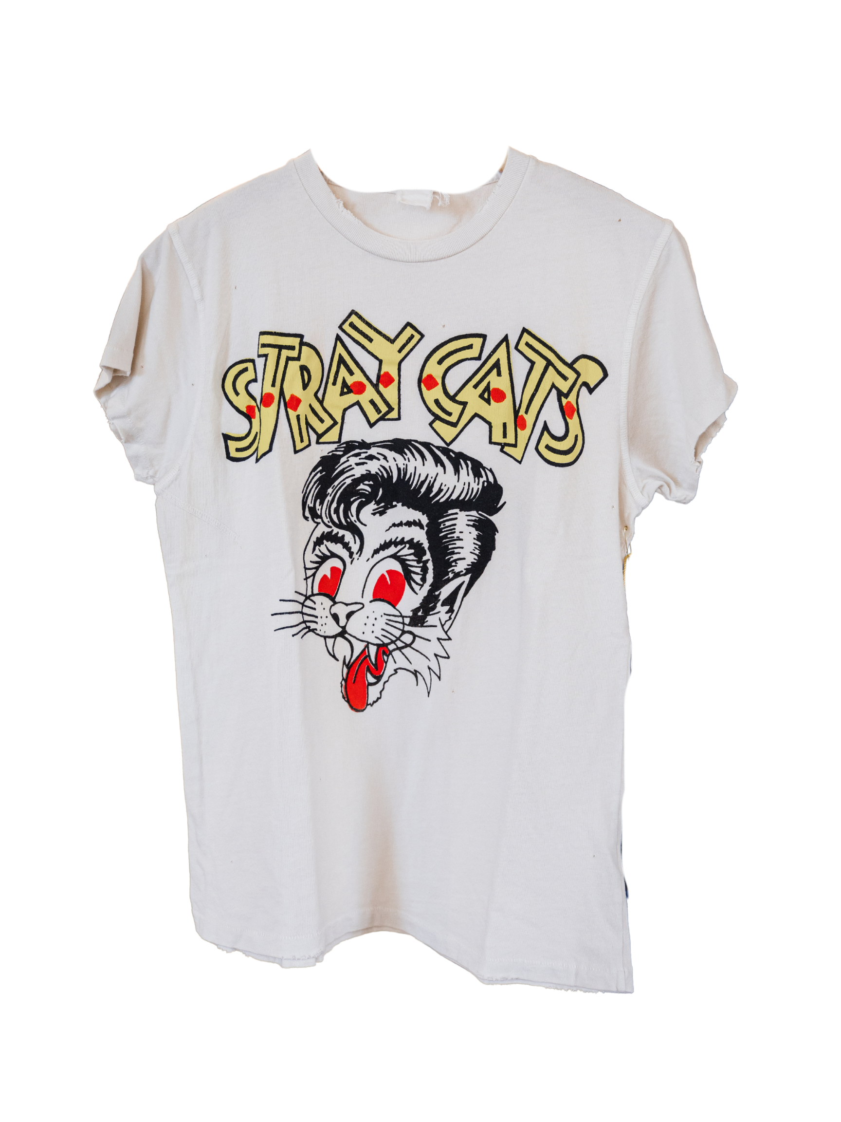 Stray Cats Crew Tee - Vintage White