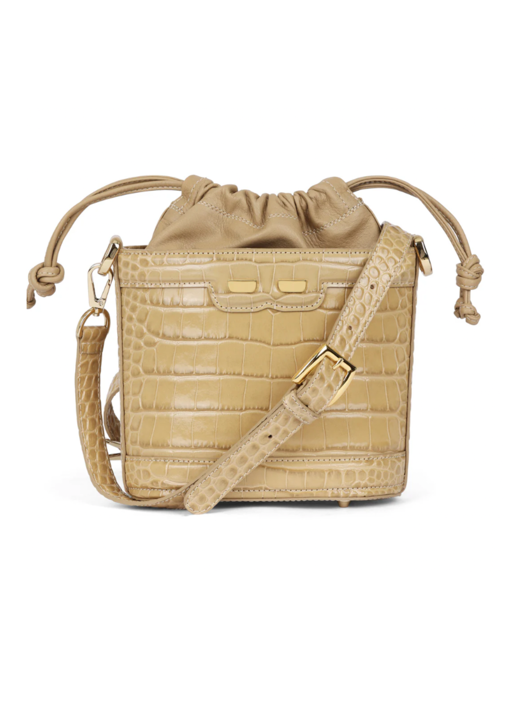 Byrd Bucket Bag - Hazelnut Croc