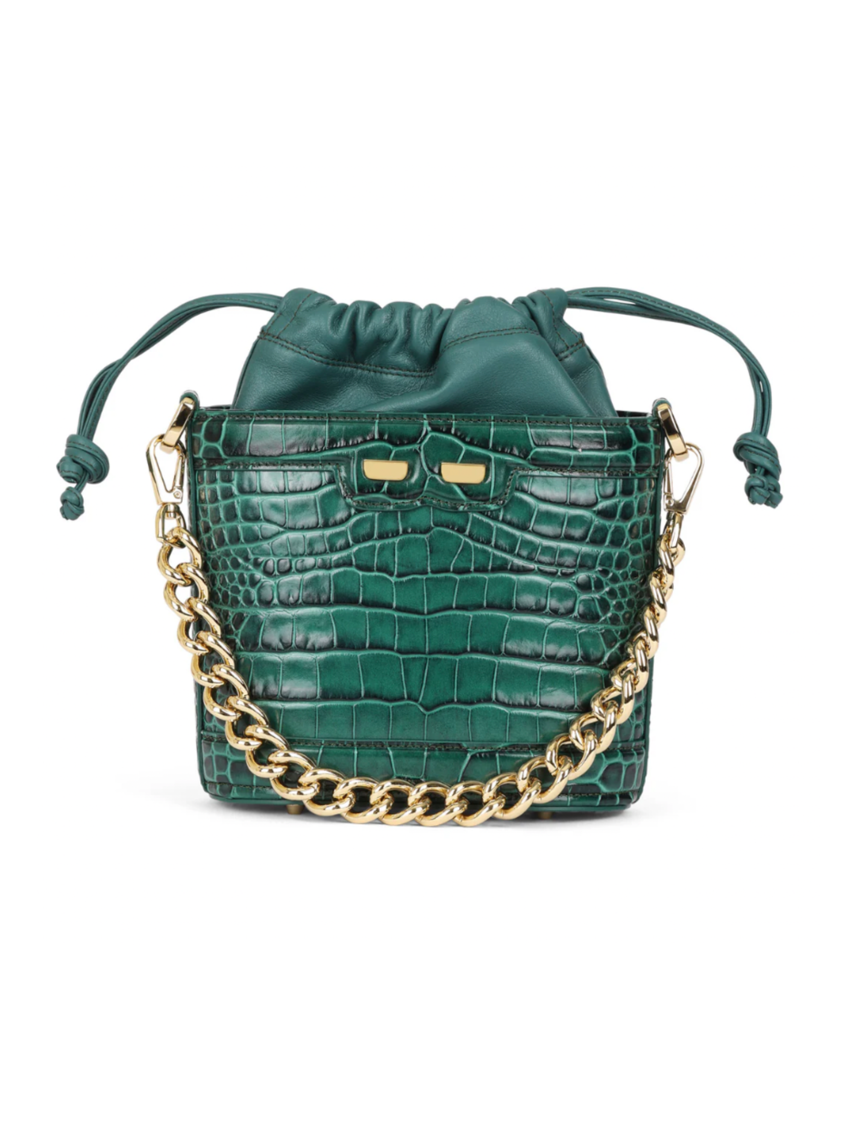 Byrd Bucket Bag - Green Croc