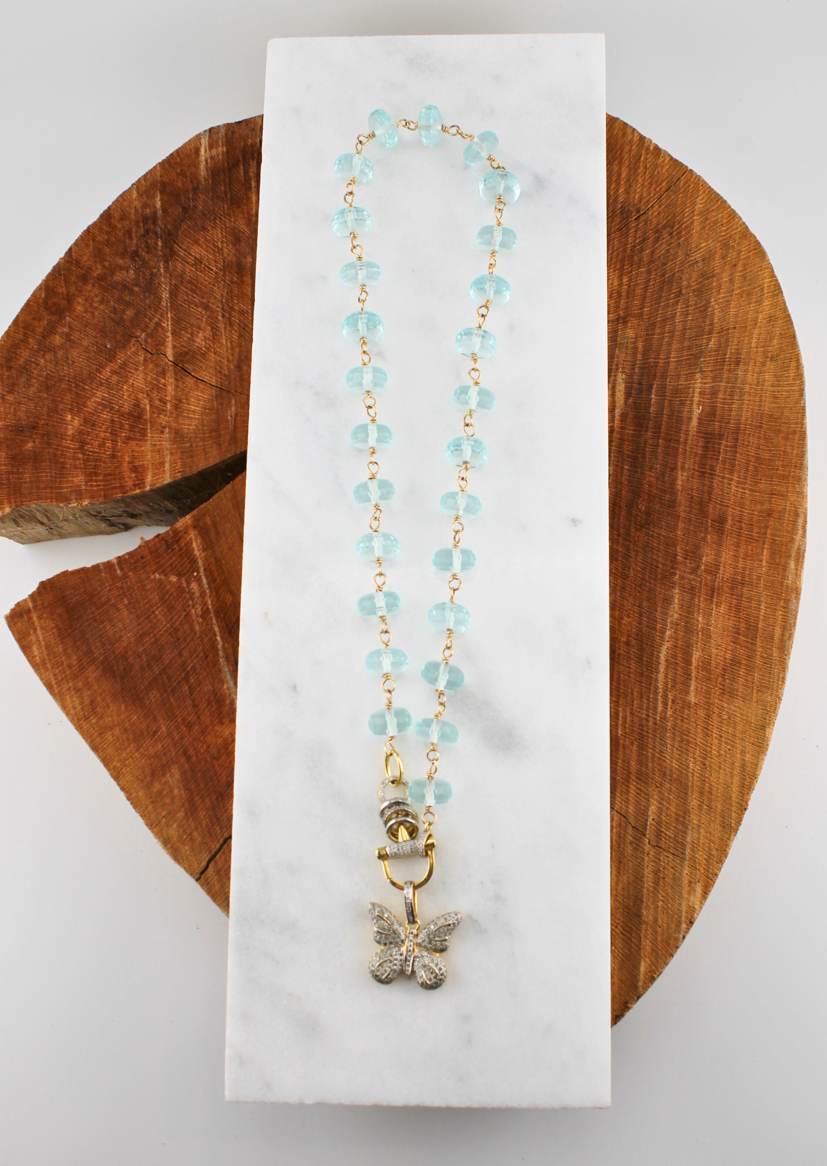 Blue Topaz Necklace (y10701B)