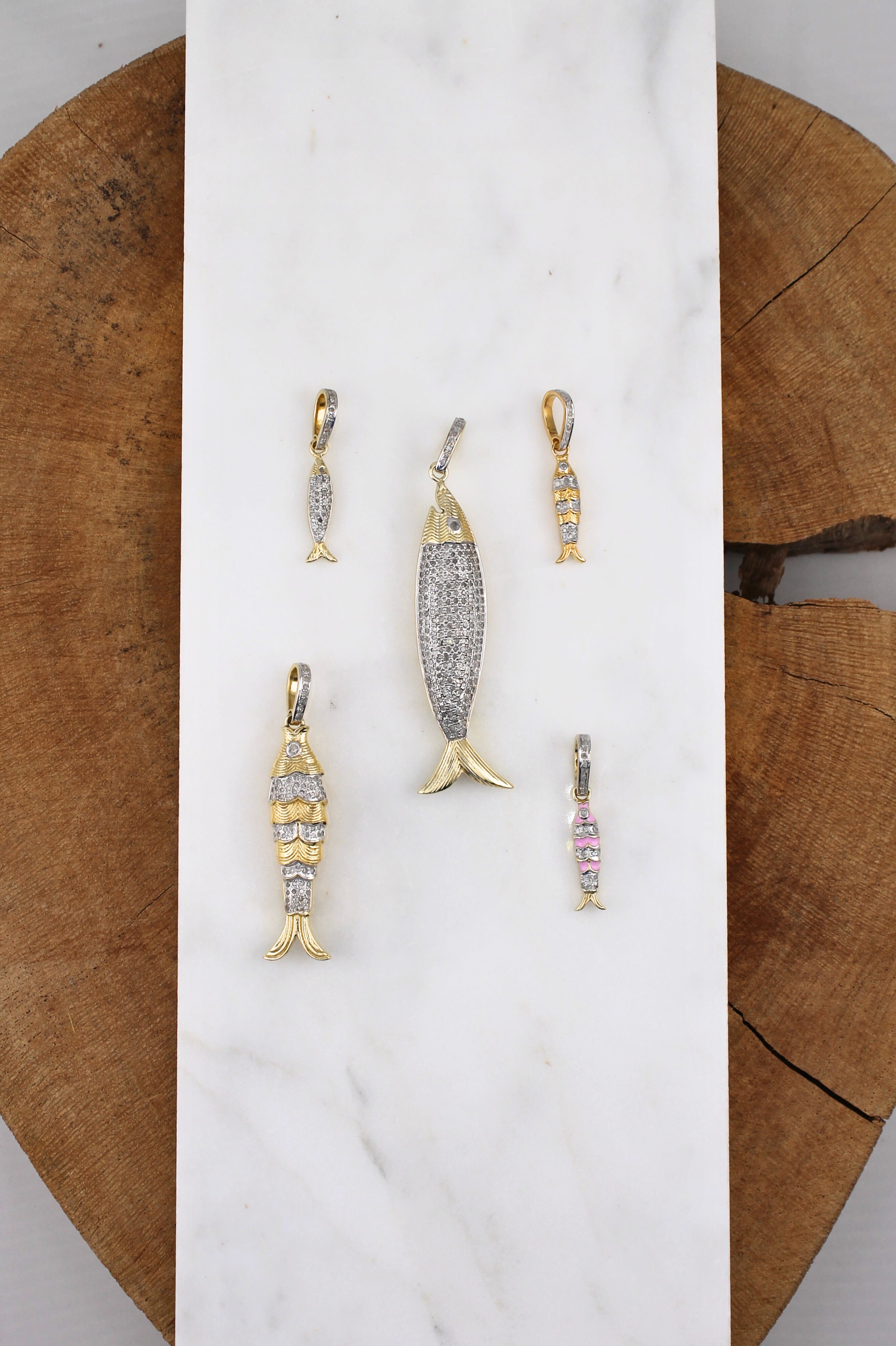 Pave Diamond Stripe Baby Fish (y10851B)