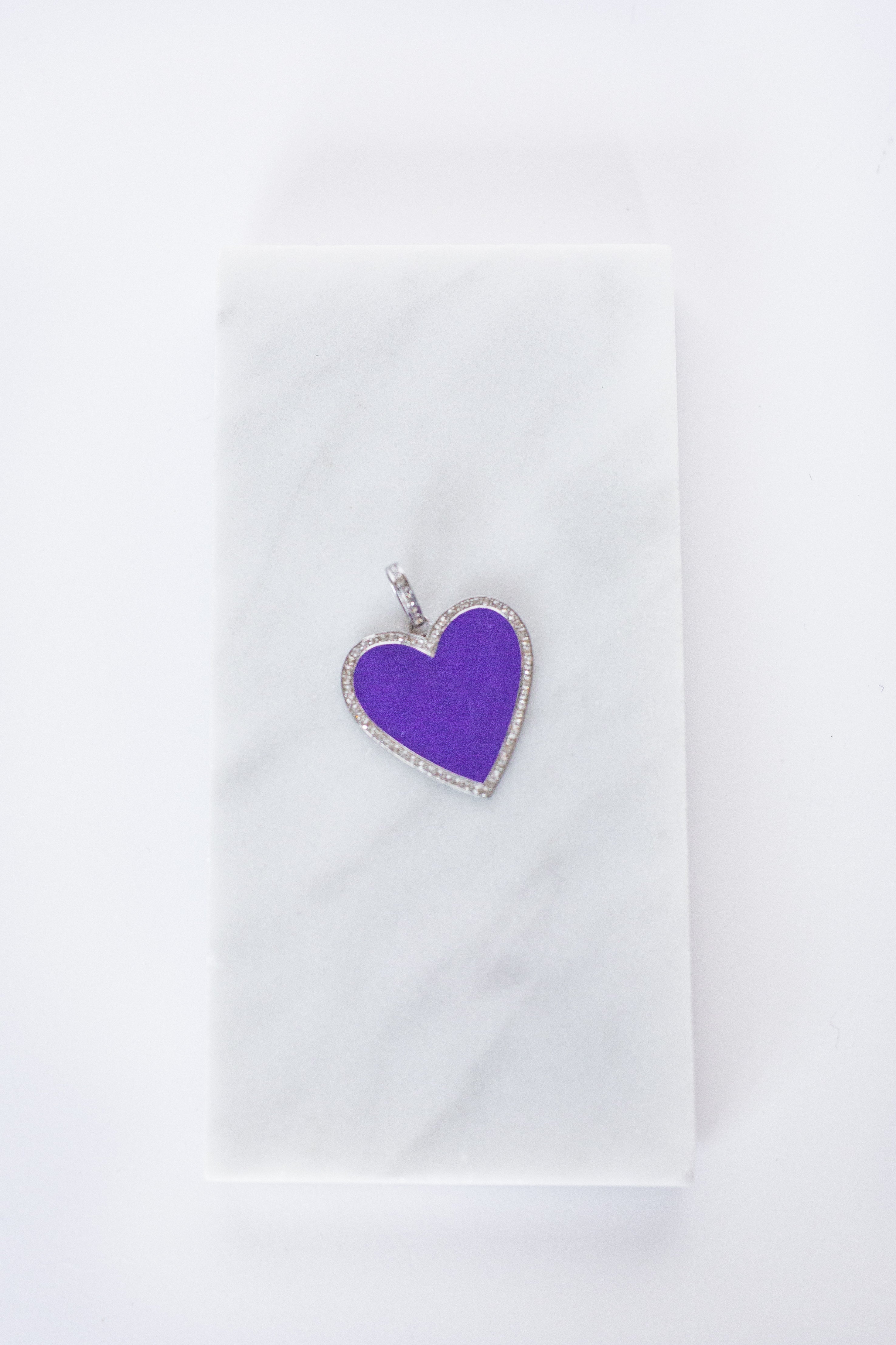 Medium Heart - Purple/Silver