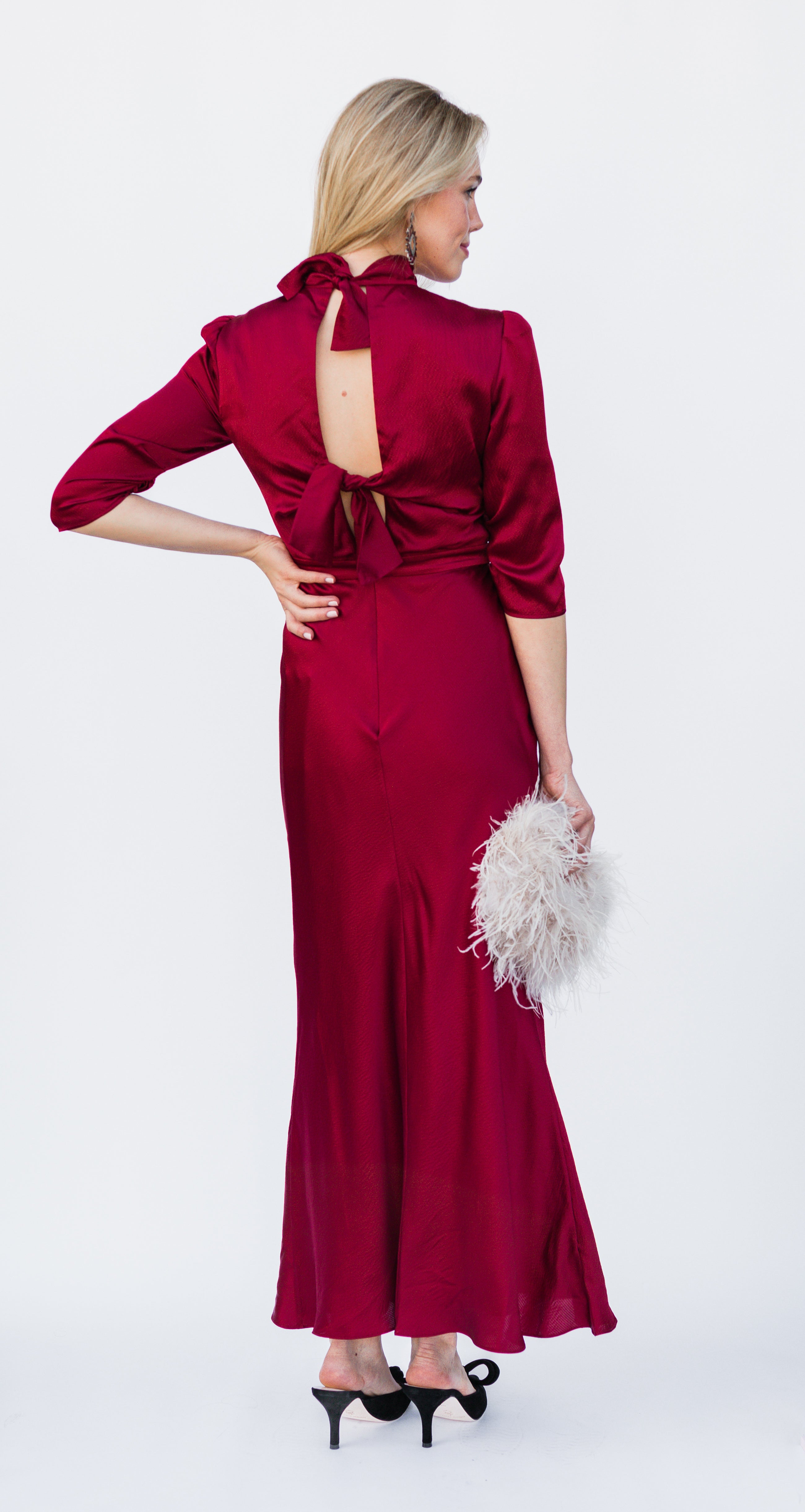 Adele Dress - Garnet Red