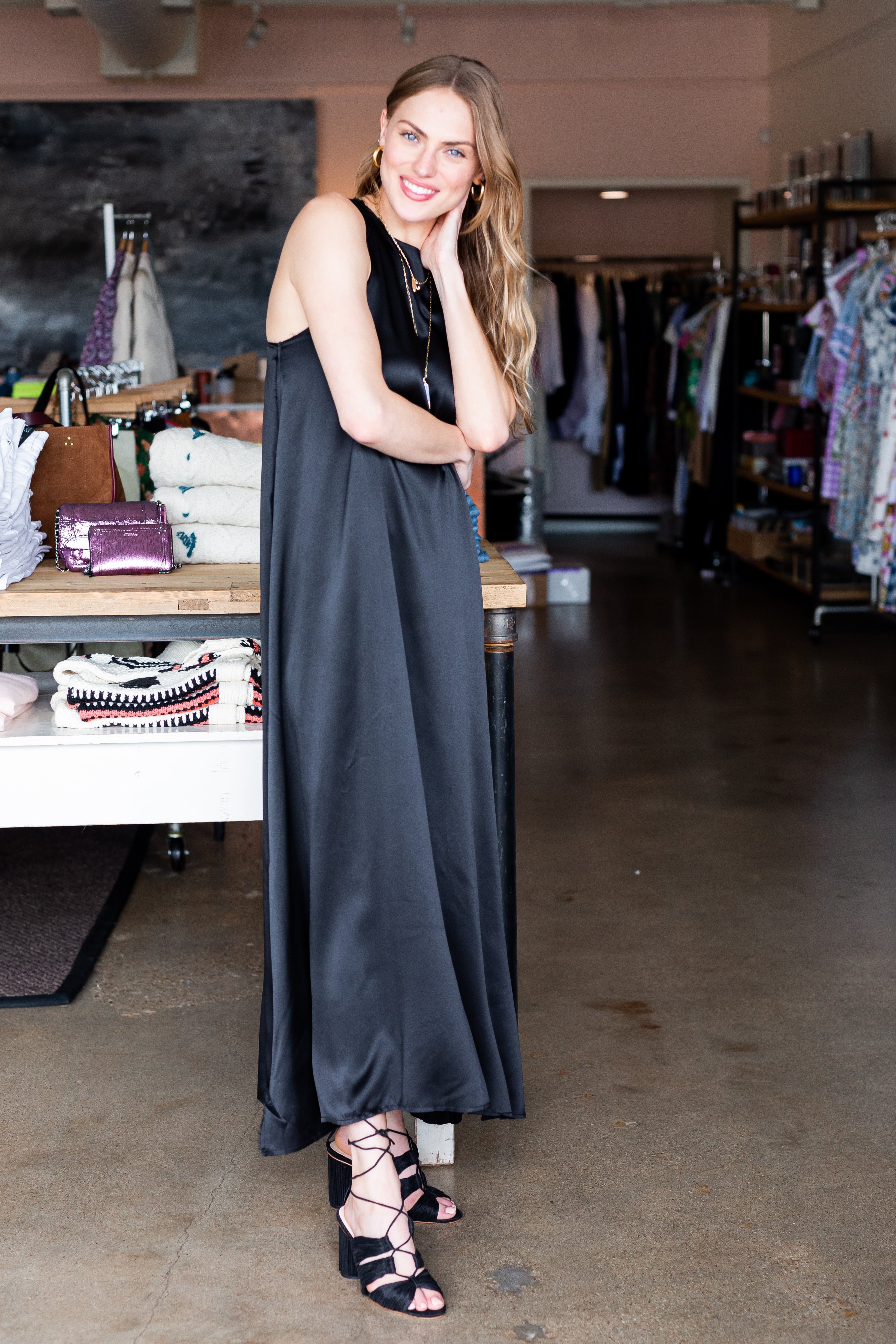 Sloane Dress - Black Silk