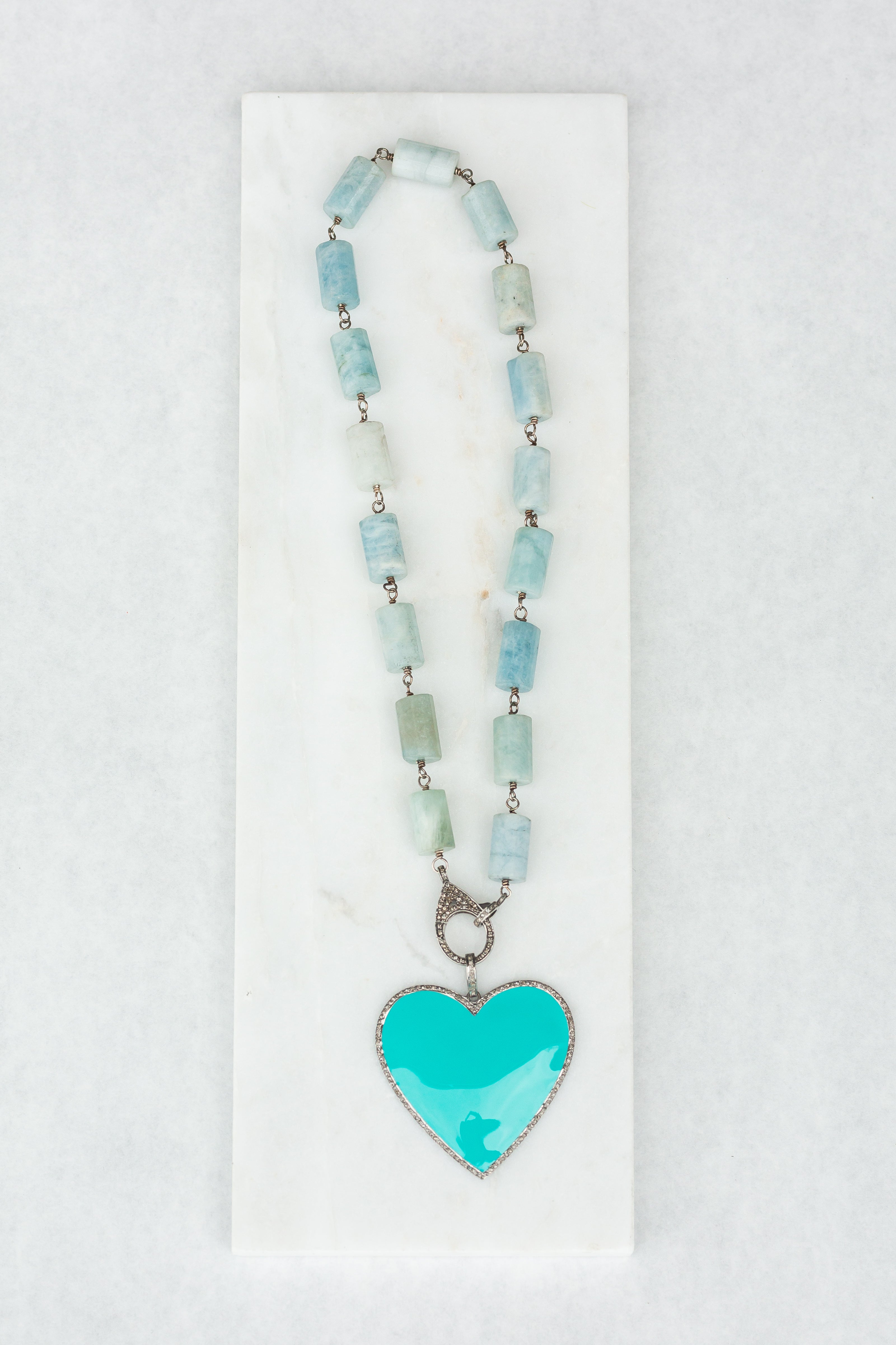Big Heart - Silver/Turquoise