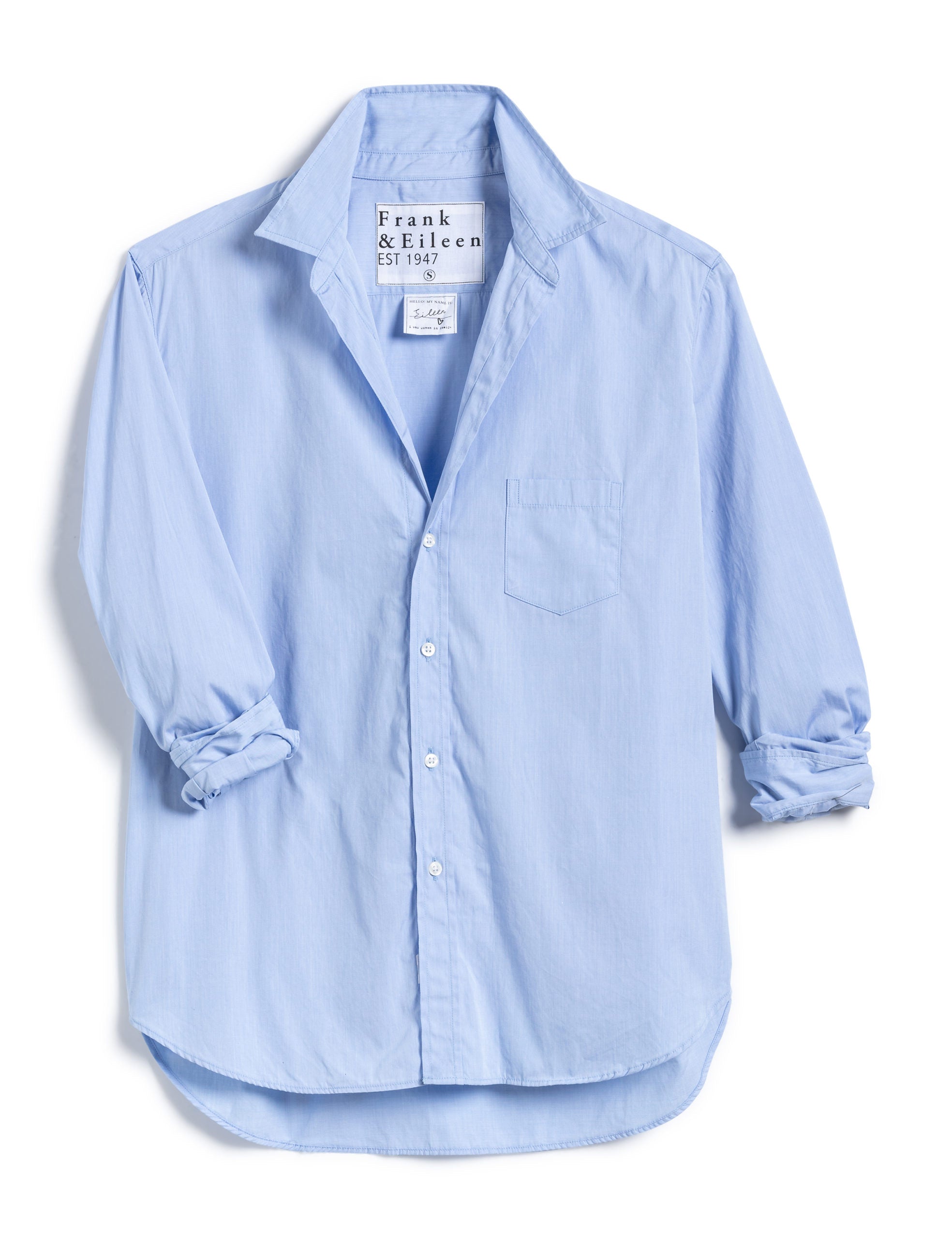 Eileen Woven Button Up - Blue End on End