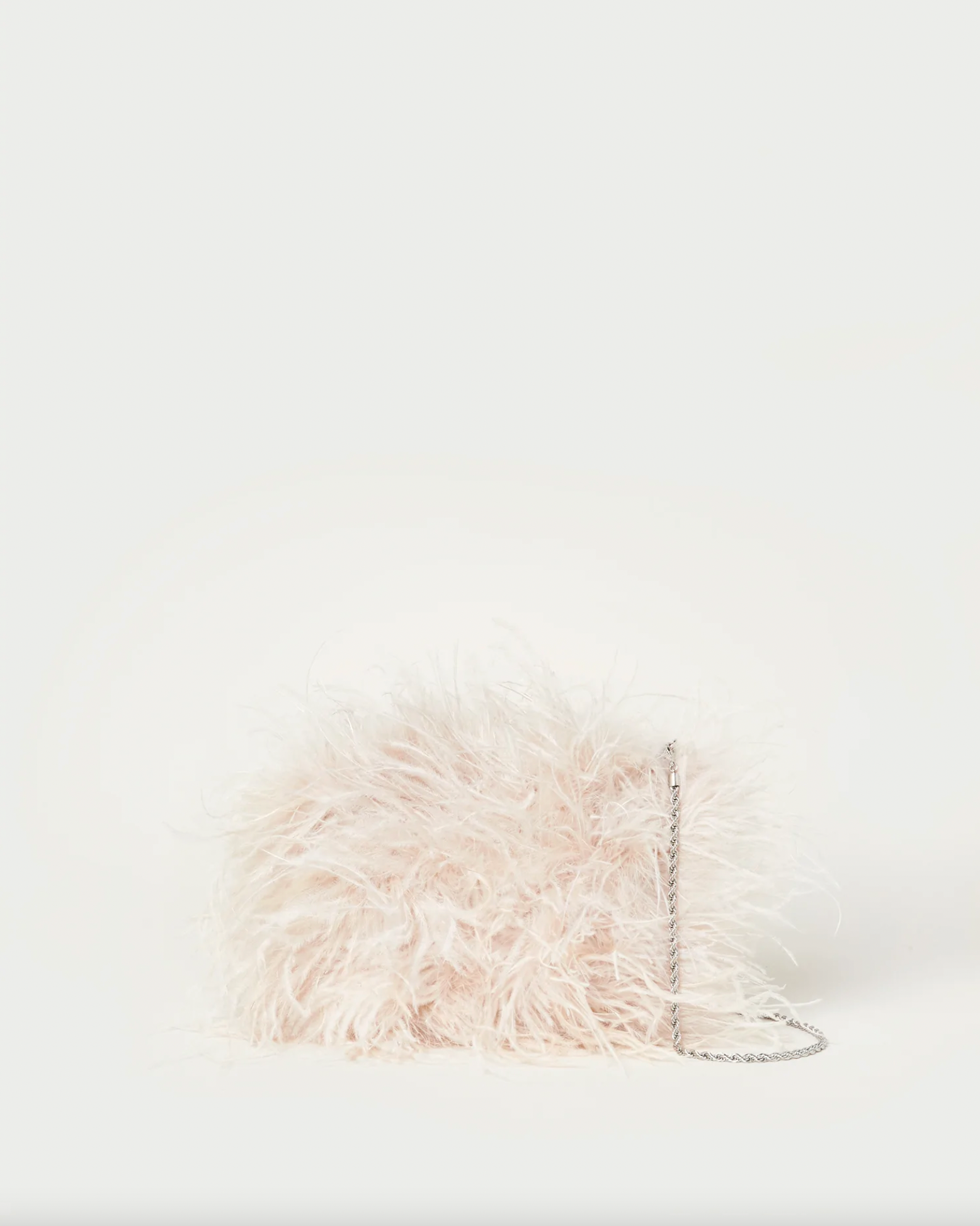 Zahara Mini Feather Pouch - Oyster