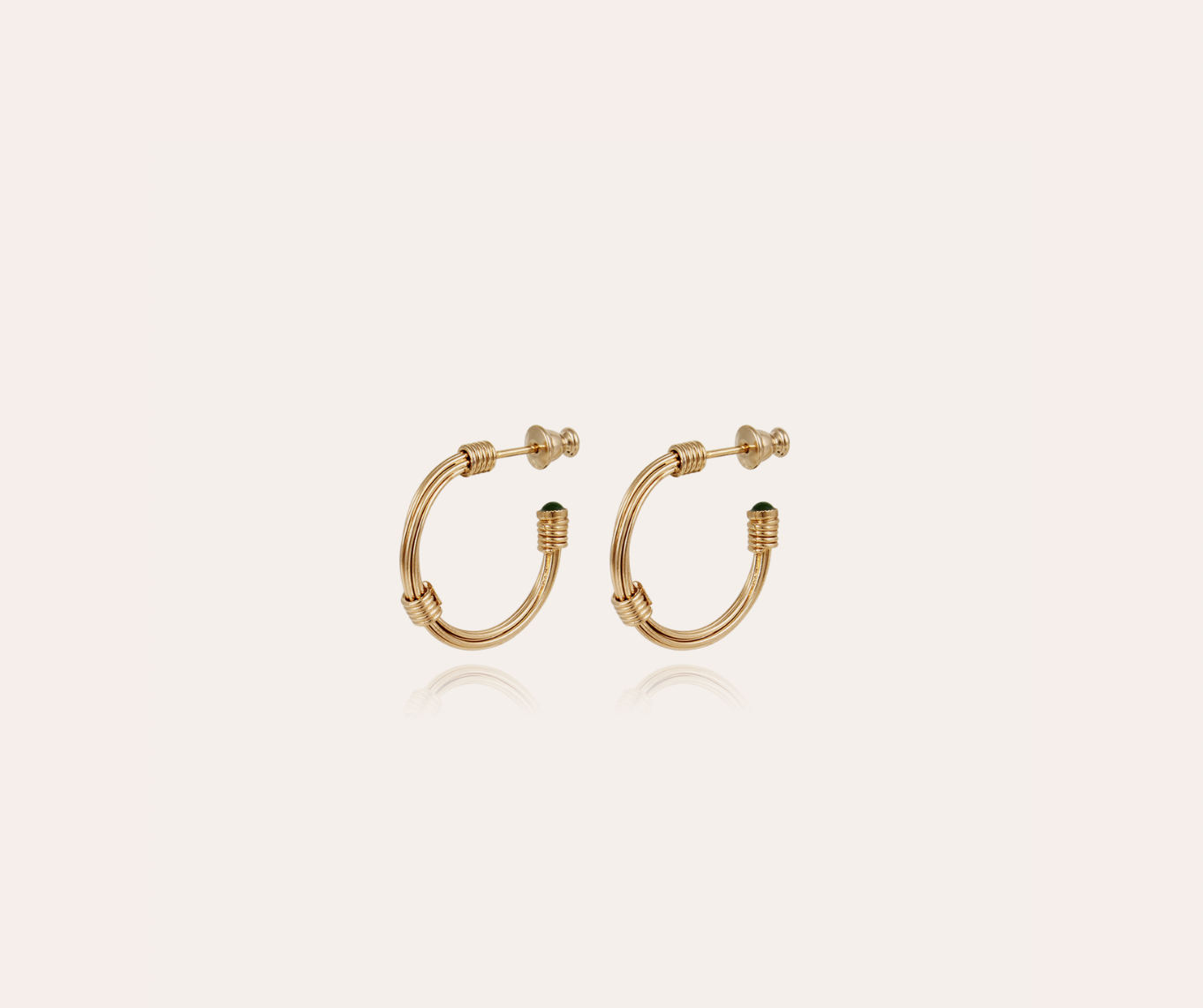 Ariane Cabochons Hoop Earring Mini - Gold