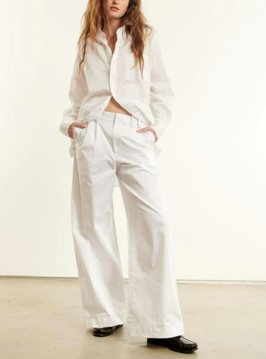 Pleated Trouser - White