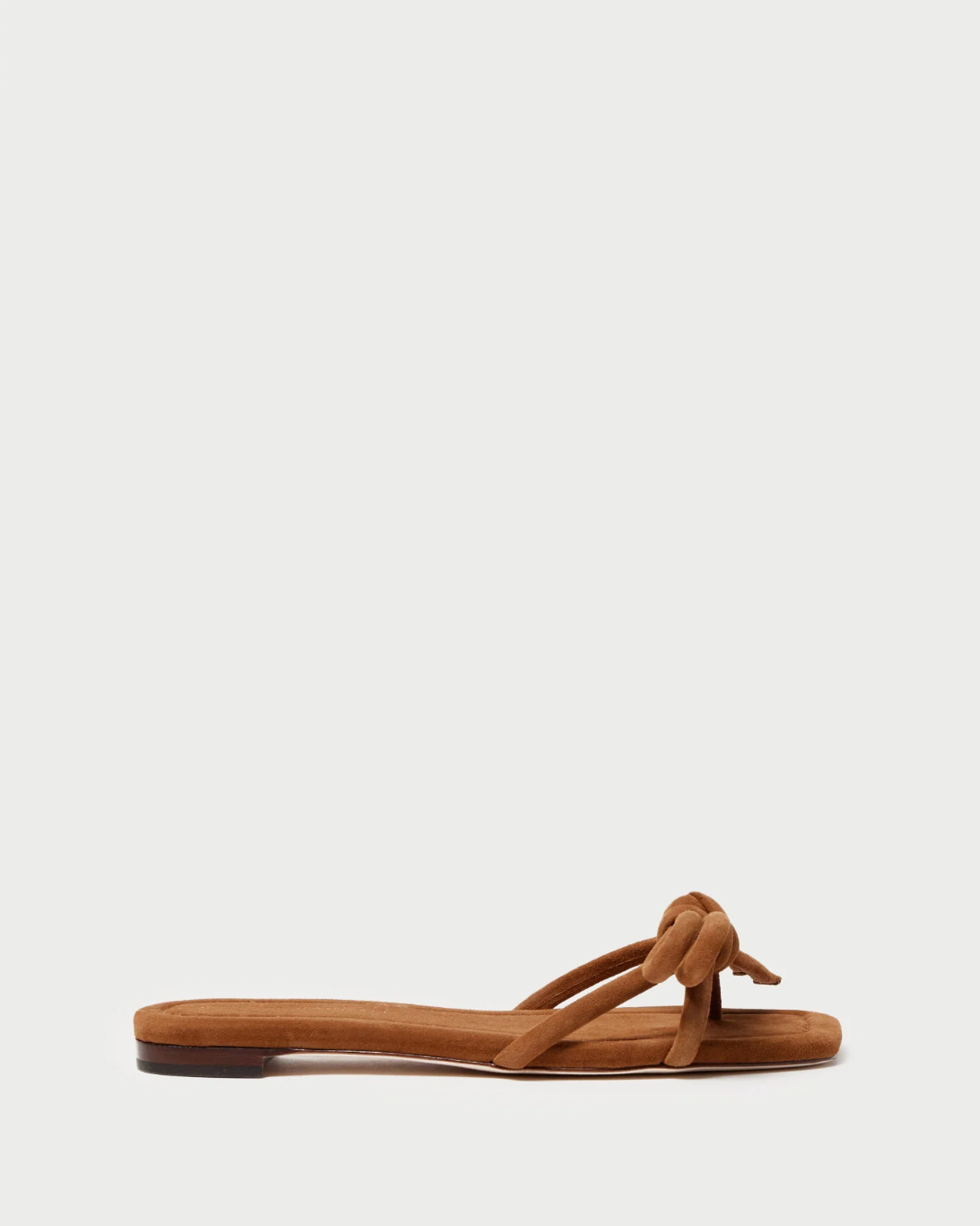 Hadley Leather Bow Flat Sandal - Cacao