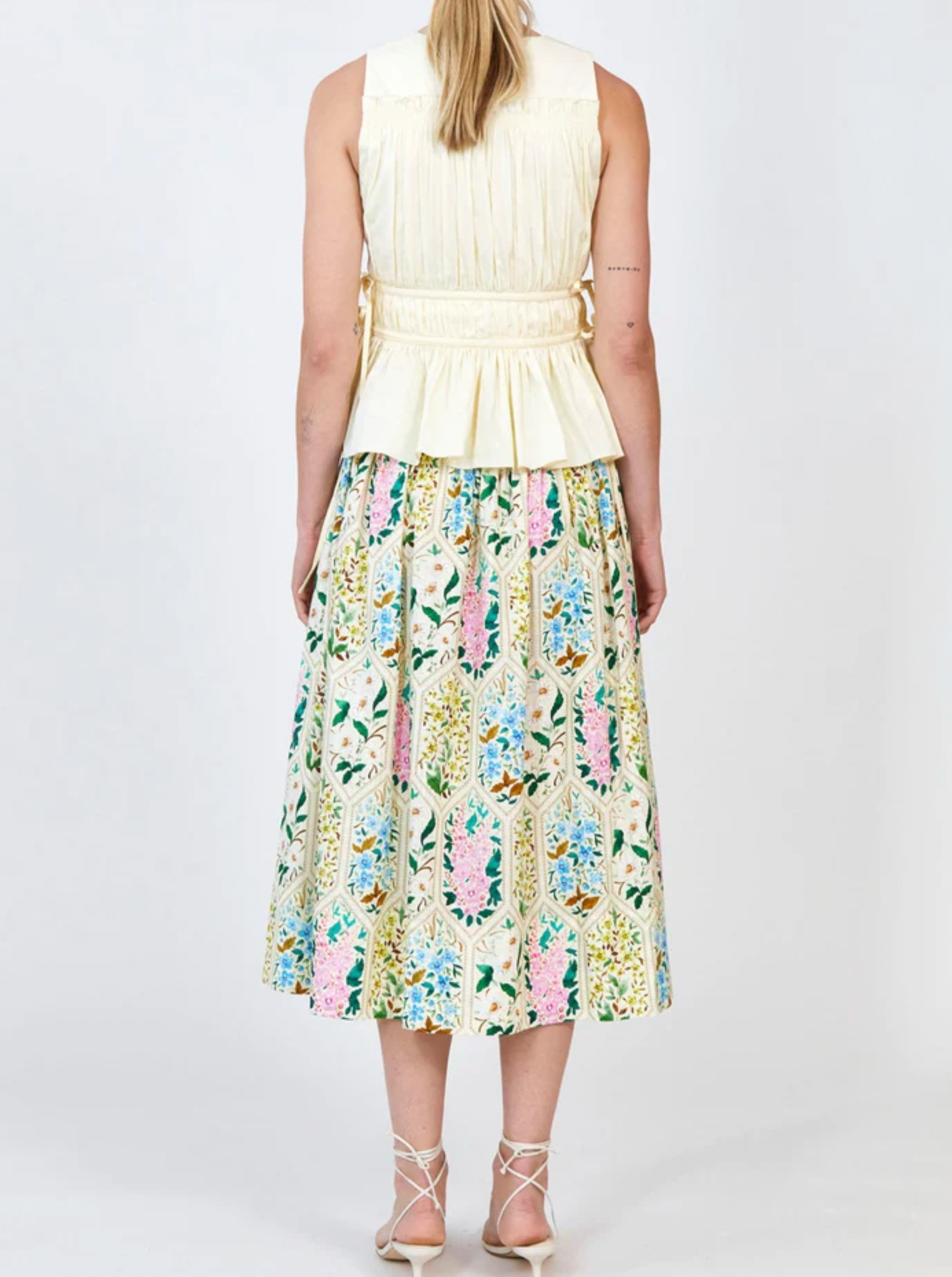 Fallon Skirt - Floral Tile