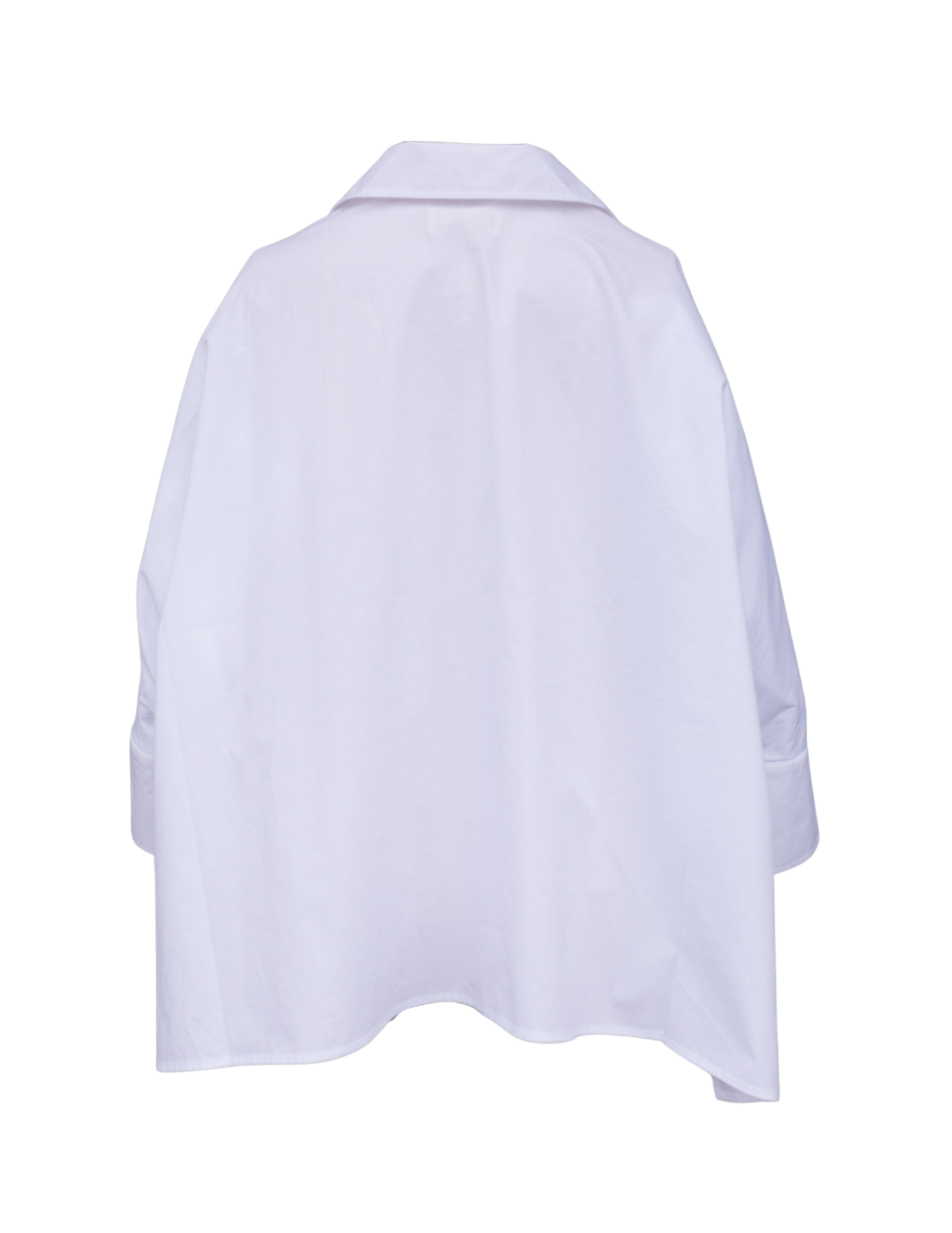 Long Sleeve Square Shape Shirt - White