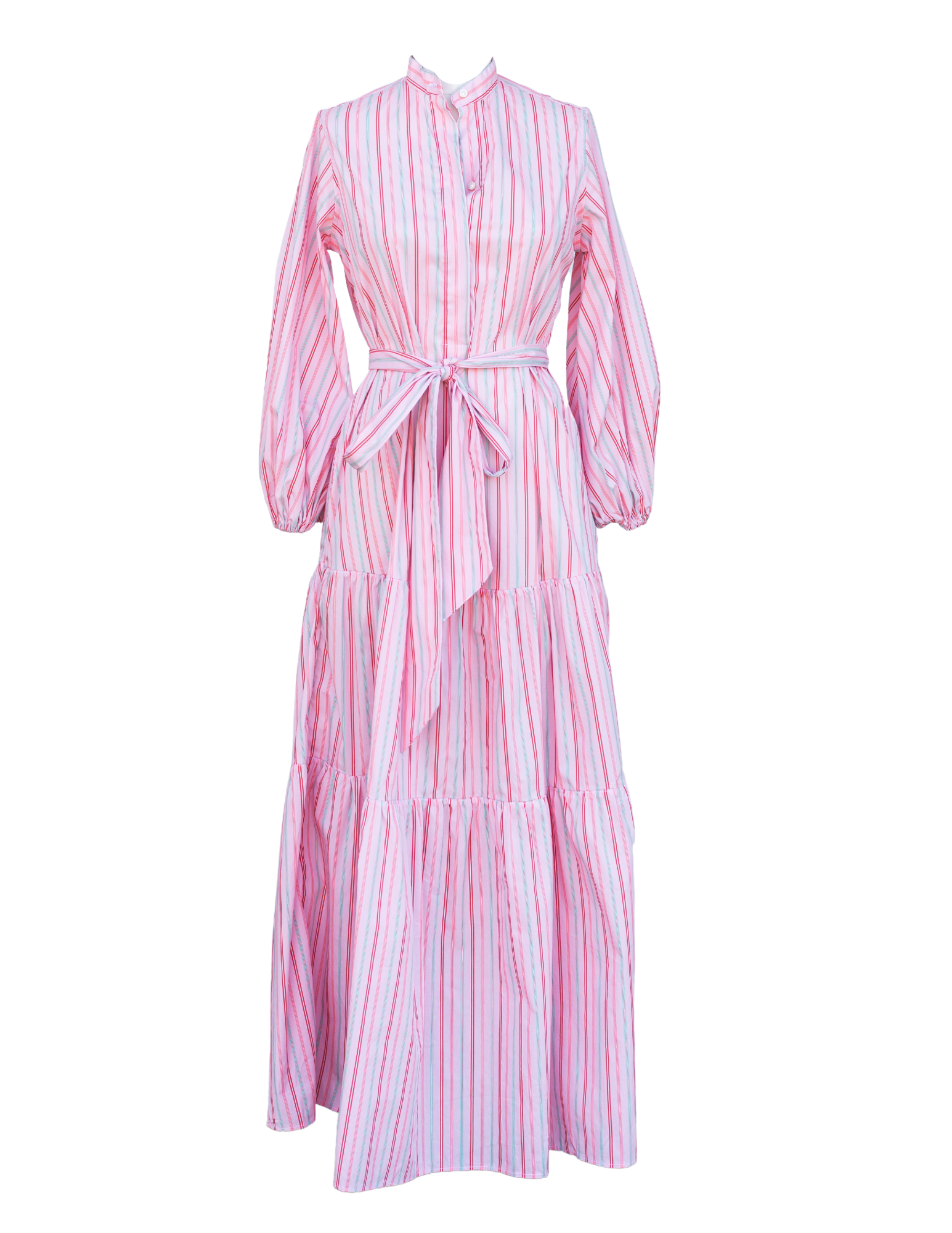Popover Isla Shirtdress - Pink/Mint Multi Stripe
