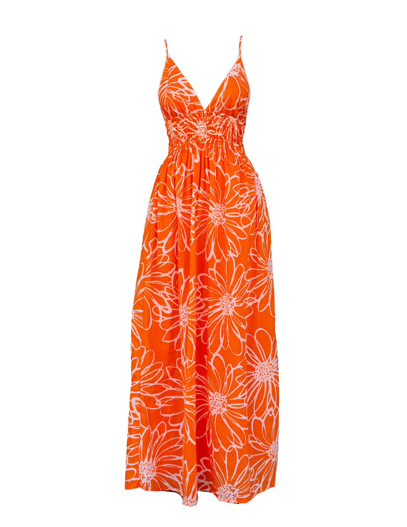 Bisetta Maxi Dress - La Sirena Floral Print Orange