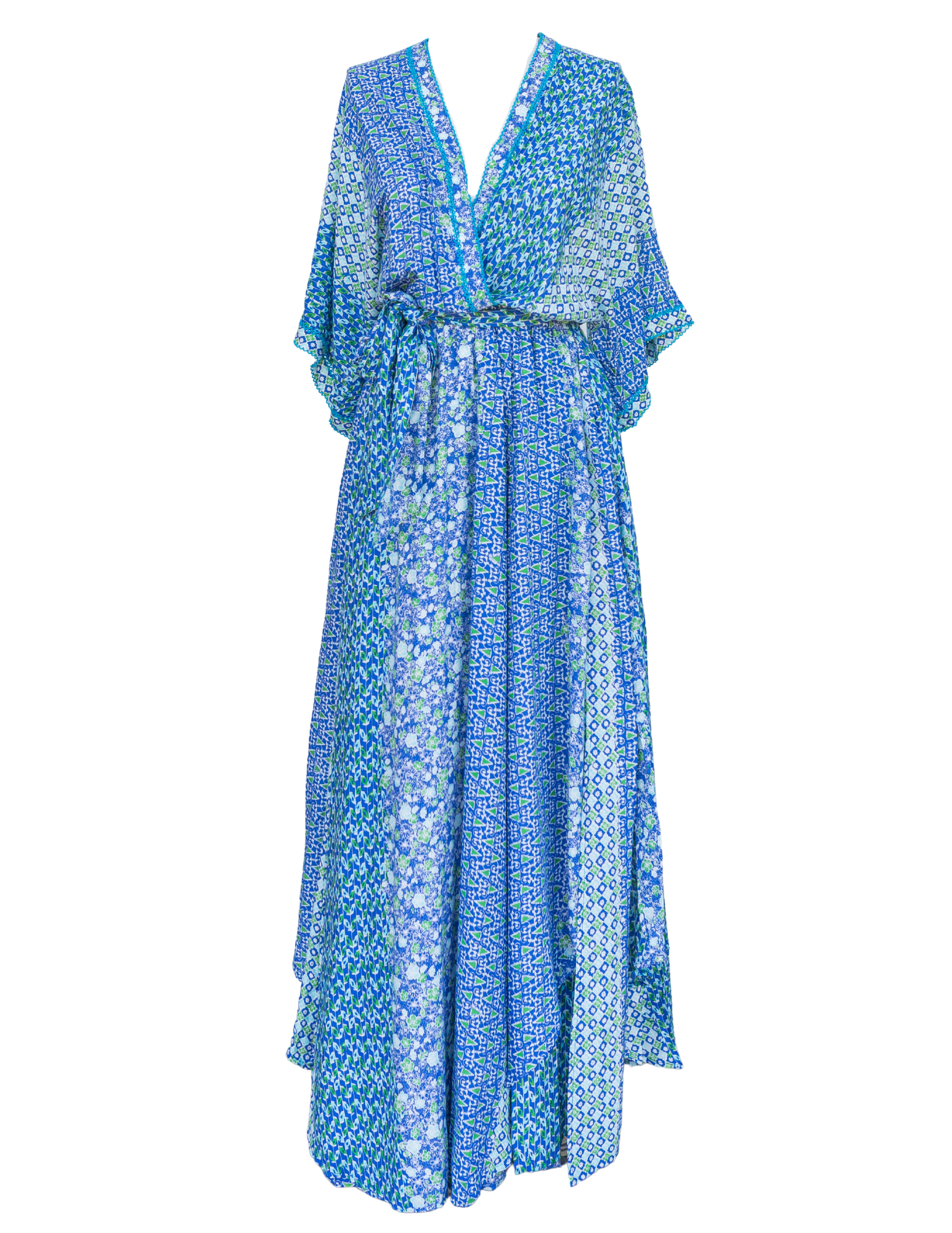 Long Dress Adha V - Blue Batik Stripe