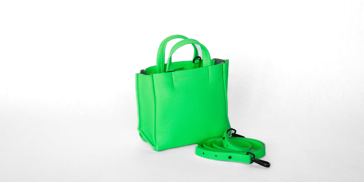 Lizzie Croc Shoulder Bag in Neon Lime